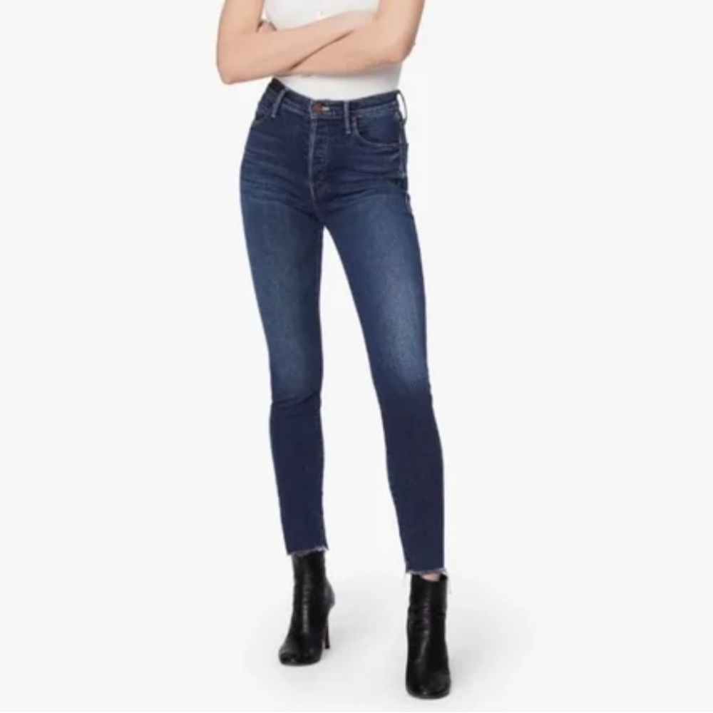 Mother Jeans Stunner Zip Ankle Step Fray After Hours